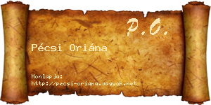 Pécsi Oriána névjegykártya